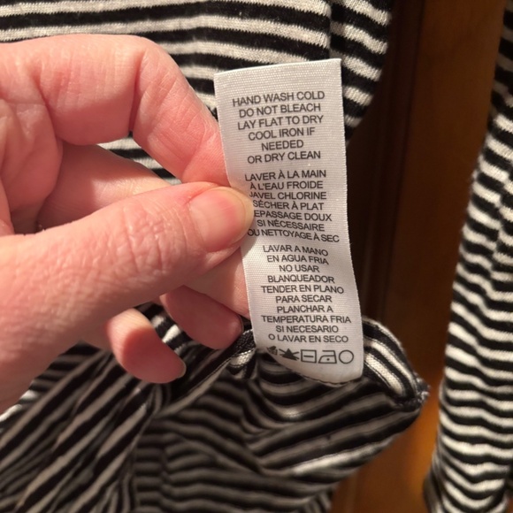 Frame Weekender Striped Linen T-shirt Black & White XS - Picture 6 of 7